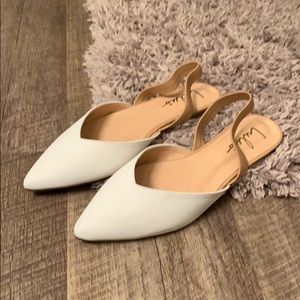 Brand new Lulus Pointed Toe Nude White Flat